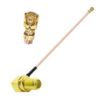 Pigtail uFL ženski SMA konektor KUTNI RG178 10cm