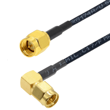 Pigtail SMA utikač RA SMA utikač LMR100 6GHz 20cm
