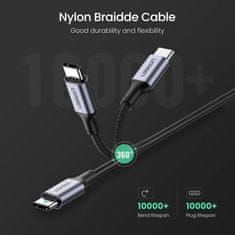 Ugreen 100W PD USB-C kabel, 3 m – polietilenska vrećica