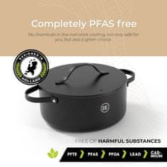 BE Living Posuda za kuhanje s poklopcem Essential Black 24 cm