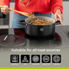 BE Living Posuda za kuhanje s poklopcem Essential Black 24 cm