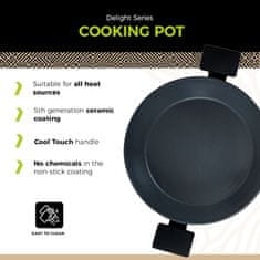 BE Living Niska posuda za kuhanje s poklopcem Delight Black 28 cm
