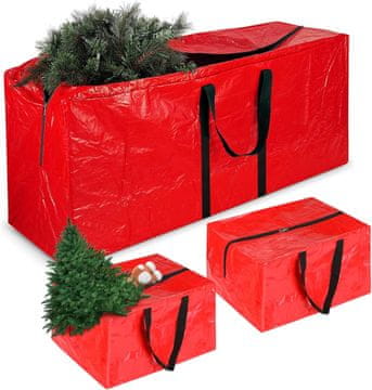 Nikcorp Set navlaka za božićno drvce Akcesoria świąteczne, 3 kom, vodootporna Oxford torba 165x76x38 cm za drvca do 2.5 m s ojačanim ručkama, sklopiva zaštita za pohranu božićnih ukrasa i umjetnog drvca