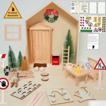Nikcorp DIY set kućice patuljka božićna vila drvena kućica pribor za pečenje mini namještaj i dodaci, za djecu i odrasle