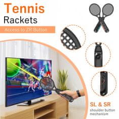 Nikcorp Komplet sportskih dodataka 6-u-1 za konzolne kontrolere ABS crna ergonomski držači stabilnost sigurnost za motion sports igre tenisa golfa kendoa fitness plesa