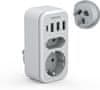 Nikcorp Putni adapter TESSAN 6u1 Type I 1 Schuko i 1 Euro utičnica 4 USB 1 USB-C 15 W 3×USB-A 12 W 2,4 A 2500 W 5,4×7,6×10,7 cm 145 g za Australiju i Novi Zeland