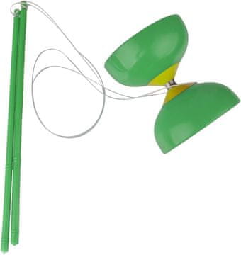 Nikcorp Set za žongliranje Diabolo, klasična igračka spretnosti, otporna plastika, zelena, uključuje diabolo štapiće i konop za koordinaciju ruka-oko i trening motoričkih vještina djece i odraslih