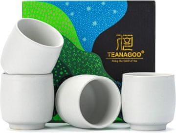 Nikcorp Keramičke šalice za čaj TEANAGOO Ruware TC07 set 4 kom 165 ml slonovački bijele, mat tekstura i glatka unutrašnjost, sigurno dno, mikrovalna pećnica perilica posuđa, kutija za darivanje