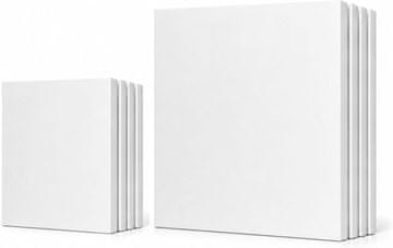 Nikcorp Komplet slikarskih platna 8 kom, razapeti na borovim okvirima 100% pamuk, trostruko grundirano bez kiseline, srednje granulirana površina 4x 20x20 cm 4x 30x30 cm, 280 g/m²