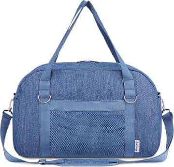 Nikcorp Putna torba putnička ručna prtljaga EasyJet vodootporni poliester 25 L, dimenzije 45x36x20 cm, tamnoplava (navy blue) organizacija mokro/suho, prednji džep s patentom i podesivi odvojivi remen
