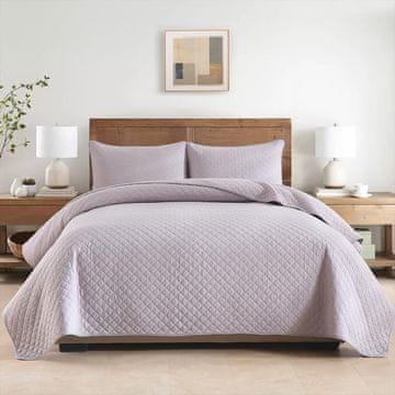 Nikcorp Posteljina preko kreveta od pamuka komplet 250x270 cm s navlakama 60x85 cm 100% prirodni pamuk siva, komplet 3-dijelni, za bračni krevet, prozračna za cijelu godinu 2 kom