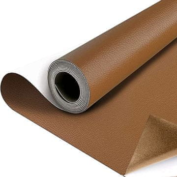 Nikcorp Samoljepljiva ukrasna folija umjetna koža faux leather smeđa 60x300 cm vodootporna za popravak namještaja auto tapeciranje zakrpa za ogrebotine rupe mrlje