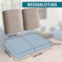 Nikcorp Elastična navlaka za sjedište dvosjeda, univerzalna zaštitna presvlaka za sofu, bež, 64-77cm, mekana rastezljiva tkanina otporna na gužvanje, periva u perilici, minimalistički dizajn za dnevni boravak