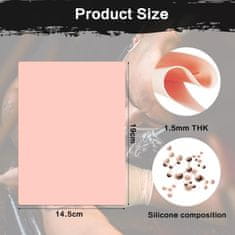 Nikcorp Umjetna koža za tetoviranje set 5 komada, silikonska podloga za vježbanje microbladinga i trajne šminke, obostrana površina, dimenzije 19.6x14 cm, debljina 1.5 mm, bež boja, fleksibilna i realistična