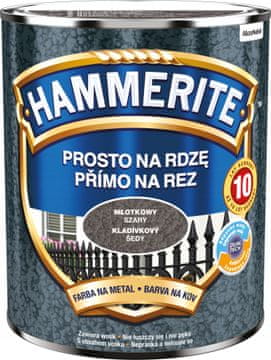 Hammerite boja za metal Straight to Rust, siva, 0,7 l
