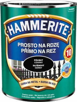 Hammerite boja za metal Straight to Rust, crna, polusjajna 0,7 l