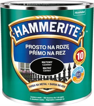 Hammerite boja za metal Straight to Rust, mat crna 0,25 l