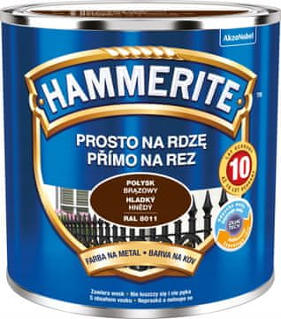 Hammerite boja za metal Straight to Rust, sjajna smeđa, 0,25 l