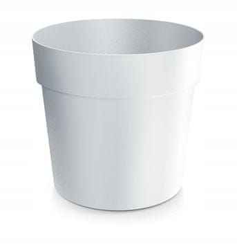 Prosperplast Klasična bijela okrugla plastična saksija za cvijeće 17,9 cm Grower