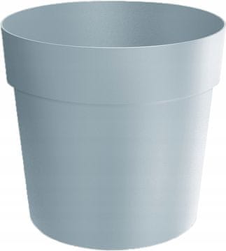 Prosperplast Klasična okrugla plastična saksija za cvijeće, svijetlosiva, 23,5 cm, Grower