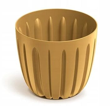 Prosperplast Plastična saksija za cvijeće s utorima na poklopcu, senf, 16,8 cm, Wario