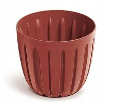 Prosperplast Plastična saksija za cvijeće s utorima na poklopcu, crvena retro, 13,8 cm Wario