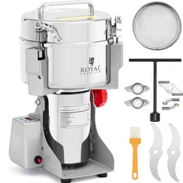 Royal Catering Profesionalni električni mlinac za začine, bilje, kavu, orašaste plodove 2000 g 3400 W