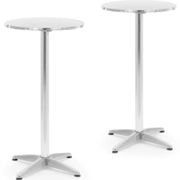 Royal Catering Stol, okrugli, visoki, sklopivi, promjer 60 cm, 115 cm, srebrni - 2 kom.