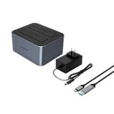 Orico 6626C3-C-V1 Priključna stanica za kloniranje izvan mreže za 2 x 2,5" / 3,5" SATA HDD / SSD - siva