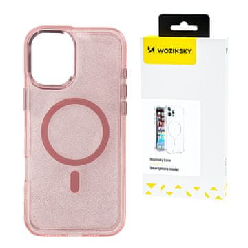 WOZINSKY Maska za Samsung Galaxy S24 FE Glitter - Mag Safe - ružičasta sa šljokicama
