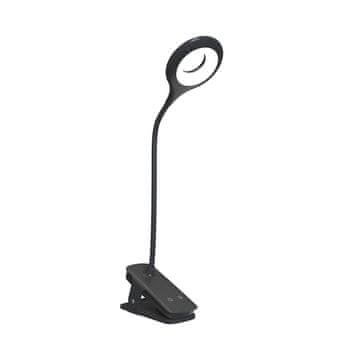 WOZINSKY Mini bežična LED svjetiljka za čitanje s kopčom i USB-C kabelom 80lm - crna