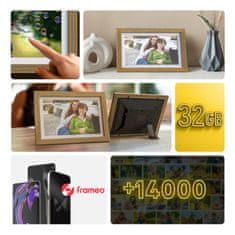 WOZINSKY 10,1-inčni digitalni okvir za fotografije s Frameo aplikacijom 32 GB - svijetlosmeđi