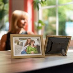 WOZINSKY 10,1-inčni digitalni okvir za fotografije s Frameo aplikacijom 32 GB - svijetlosmeđi
