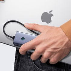 BASEUS HUB 5-u-1 razdjelnik USB-C na HDMI USB-A USB-C PD 4K - sivi