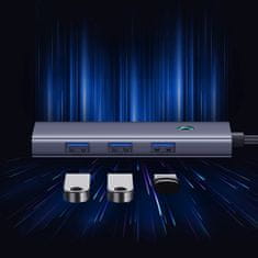 BASEUS HUB 5-u-1 razdjelnik USB-C na HDMI USB-A USB-C PD 4K - sivi