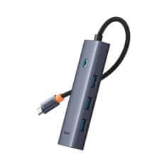 BASEUS HUB 5-u-1 razdjelnik USB-C na HDMI USB-A USB-C PD 4K - sivi