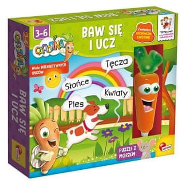 Lisciani Carotina Play and Learn sadrži 8 interaktivnih kartica i slagalicu