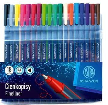 TROKUTNE FINEPINNERS 0,4 MM ASTRAPEN 18 KOM 3084