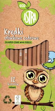 Okrugle bojice od cedrovine, 12 boja ECO 2149