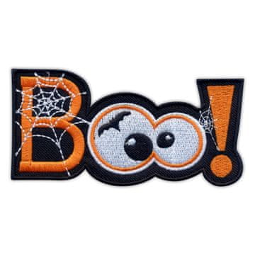 Zastrašujuća zakrpa - BOO! Noć vještica - Magnetska podloga - Vezena zakrpa/značka/amblem