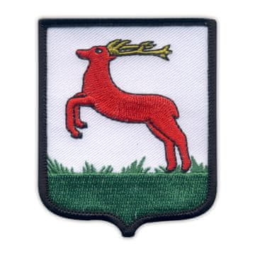 Našivek grba grada Pila - MERROW okvir - magnetska podloga - vezeni našivek/značka/amblem