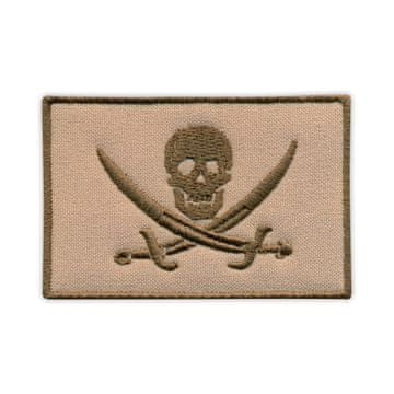 Našivka Zastava Pirata - Calico Jack - Rackham (bež) - Prišivna - Vezena zakrpa/značka/amblem