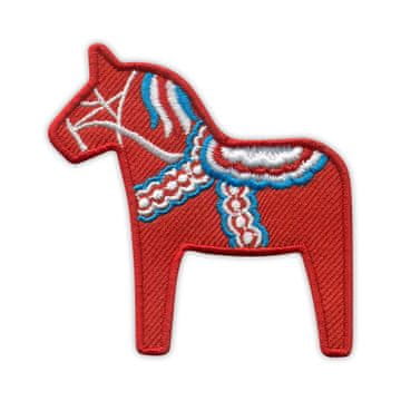 Dalecarlian Horse Patchion - Dala Horse - simbol Dalarne i Švedske - Podloga za peglanje / toplinsko zatvaranje - Vezena zakrpa/značka/amblem