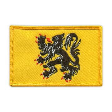 Vezena zastava Flandrije (flamanska regija) - Samoljepljiva podloga - Vezena zakrpa/značka/amblem