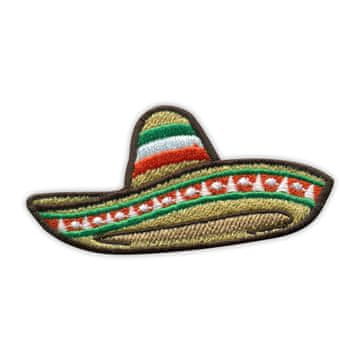 Meksički sombrero s našivkom - podloga za peglanje / toplinsko lijepljenje - vezeni našitak/značka/amblem