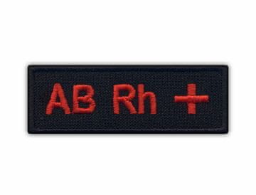 Našivka Krvna grupa AB Rh + - Podloga za lijepljenje peglom / toplinskim zatvaranjem - Vezena našivka/značka/amblem