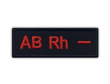 Našivka Krvna grupa AB Rh - - Podloga za peglanje / toplinsko zatvaranje - Vezena našivka/značka/amblem