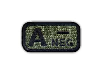 Našivka krvne grupe A "negativna" aku-lišće - Podloga za peglanje / toplinsko brtvljenje - Vezena našivka/značka/amblem
