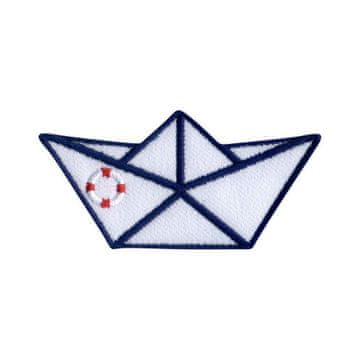 Origami brodić - plutača za spašavanje - Magnetna podloga - Vezena zakrpa/značka/amblem