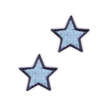 Set od 2 male zvjezdice - svijetloplava - Prišivna - Vezena zakrpa/značka/amblem